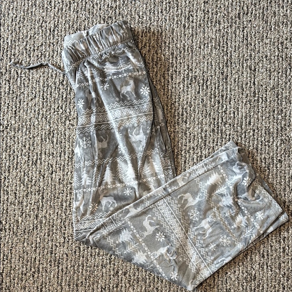 Gray Patterned Pajama Pants